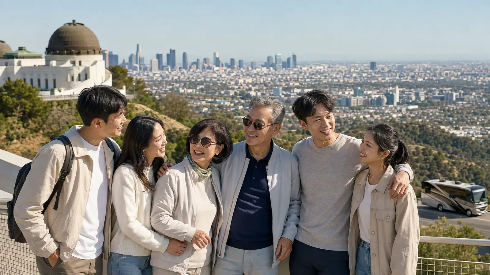 로스앤젤레스 일일 투어 체험과 배경의 캠핑카
